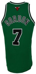 2007-2008 Ben Gordon Chicago Bulls St. Patrick’s Day Worn & Autographed Jersey