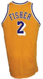 2007-2008 Derek Fisher Game-Used & Autographed Home Turn-Back-The-Clock Uniform