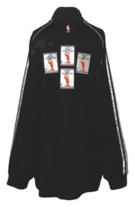 2007-2008 San Antonio Spurs Worn & Autographed Turn-Back-The-Clock Warm-Up Jacket Attributed to Tim Duncan