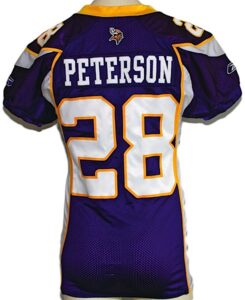 2007 Adrian Peterson Rookie Minnesota Vikings Game-Used Home Jersey