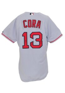 2007 Alex Cora & Manny Delcarmen Boston Red Sox Game-Used Road Jerseys