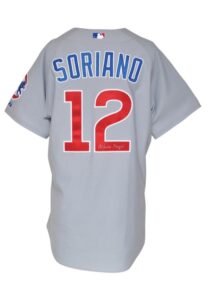 2007 Alfonso Soriano Chicago Cubs Game-Used & Autographed Road Uniform