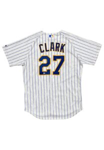 2007 Brady Clark Milwaukee Brewers Game-Issued Retro Jersey