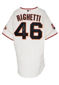 2007 Dave Righetti San Francisco Giants Coaches Worn & Autographed Home Jersey