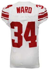 2007 Derrick Ward New York Giants “London International Series” Game-Used White Jersey