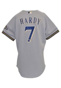 2007 J.J. Hardy Milwaukee Brewers Game-Used & Autographed Road Jersey