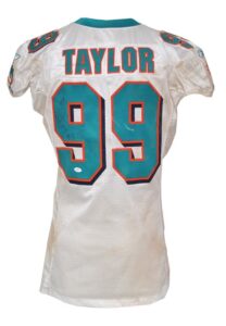 2007 Jason Taylor Miami Dolphins Game-Used & Autographed Home Jersey