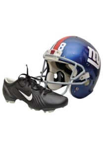 2007 Jeff Feagles New York Giants Game-Used Helmet and Punting Cleat