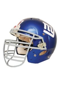 2007 Kareem McKenzie New York Giants Game-Used Helmet & Circa 2007 R.W. McQuarters New York Giants Game-Used Helmet