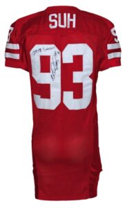 2007 Nadamukong Suh Nebraska Cornhuskers Game-Used & Autographed Home Jersey 