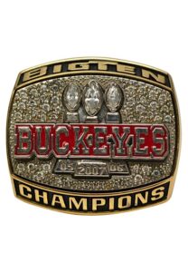 2007 Ohio State Buckeyes Big Ten Championship Ring Presented To Devin Jordan