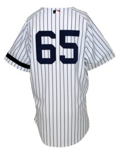 2007 Phil Hughes New York Yankees Game-Issued Home Jersey with Lidle Armband