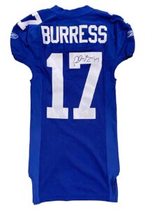 2007 Plaxico Burress NY Giants Game-Issued & Signed Jersey