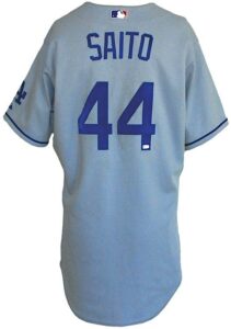 2007 Takashi Saito Los Angeles Dodgers Game-Used Road Jersey