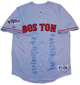 2007 World Champion Boston Red Sox Team Autographed Limited Edition Replica Road Jersey