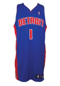 2008-09 Allen Iverson Detroit Pistons Game-Used Road Jersey