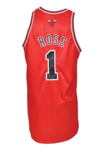 2008-09 Derrick Rose Rookie Chicago Bulls Game-Used & Autographed Road Jersey (JSA • 