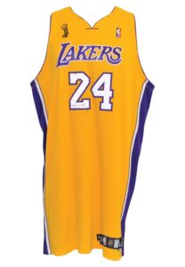 2008-09 Kobe Bryant Los Angeles Lakers Game-Used & Autographed Home Jersey (Full JSA LOA • Championship Season • NBA Finals MVP • Prepared For Game 6 Of NBA Finals)