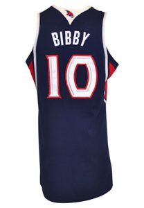 2008-09 Mike Bibby Atlanta Hawks Game-Used Playoffs Road Jersey