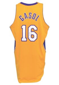 2008-09 Pau Gasol Los Angeles Lakers Game-Used & Autographed Home Jersey