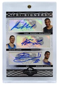 2008-09 Topps Tri-Signers Russell Westbrook, Kevin Love & Brook Lopez #TS-WLL