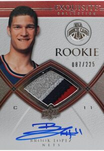 2008-09 Upper Deck Exquisite Collection Autographed Rookie Brook Lopez #64