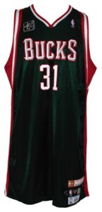 2008-2009 Charlie Villanueva Milwakee Bucks Game-Used China Games Road Jersey