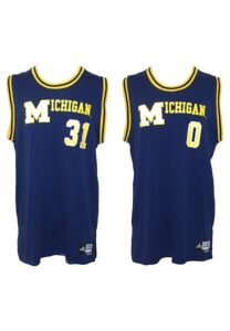 2008-2009 Lucas-Perry & Novak Michigan Wolverines Game-Used Road Jerseys with Worn Warm-Up Jackets