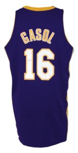 2008-2009 Pau Gasol Los Angeles Lakers Game-Used Road Jersey