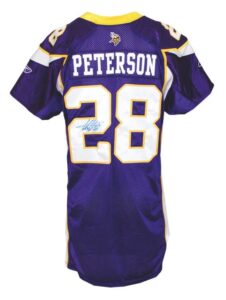 2008 Adrian Peterson Minnesota Vikings Autographed Home Game Jersey