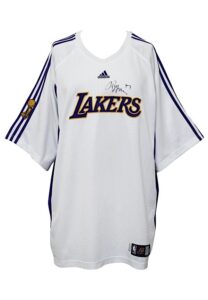 2008 Andrew Bynum Los Angeles Lakers NBA Finals Player-Worn & Autographed Warm-Up Suit