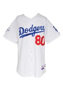 2008 Ángel Chávez Los Angeles Dodgers Game-Used & Autographed Home Jersey