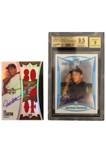 2008 Bowman Draft Picks Chrome Prospects Autographs & 2010 Topps Triple Threads Giancarlo Stanton Rookie #186