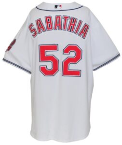 2008 C.C. Sabathia Cleveland Indians Game-Used Home Jersey