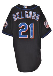 2008 Carlos Delgado NY Mets Game-Used Black Alternate Jersey