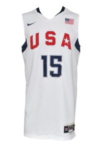 2008 Carmelo Anthony USA Olympic Team Game-Used White Jersey