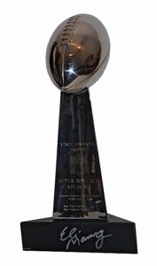 2008 Eli Manning NY Giants Autographed Super Bowl XLII Replica Trophy