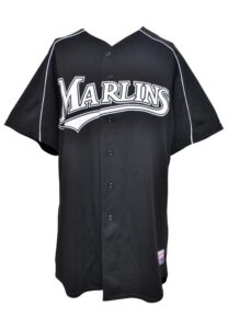 2008 Eulogio de la Cruz Florida Marlins Spring Training Game-Used Black Alternate Jersey