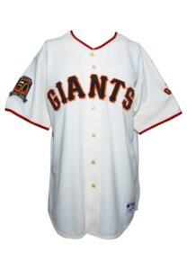 2008 Gaylord Perry San Francisco Giants Worn & Autographed Home Jersey Attributed to “Giants Legends Day”