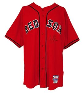 2008 Jon Lester Boston Red Sox Game-Used & Autographed End of Season Red Alternate Jersey