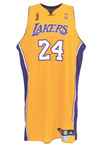 2008 Kobe Bryant Los Angeles Lakers NBA Finals Game-Used & Autographed Home Jersey (Full JSA LOA • Lakers Youth Foundation LOA • NBA Hologram • League MVP & NBA Scoring Champion Season)