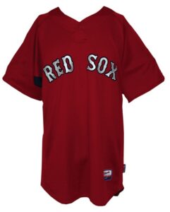 2008 Manny Delcarmen Boston Red Sox Worn Batting Practice Jersey & 2008  David Ross Boston Red Sox Worn Batting Practice Jersey