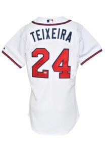 2008 Mark Teixeira Atlanta Braves Spring Training Game-Used & Autographed Home Jersey