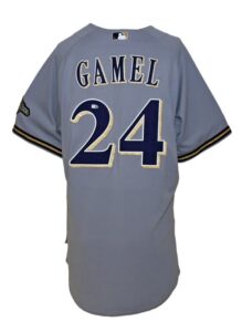 2008 Mat Gamel Rookie Milwaukee Brewers Game-Used Road Jersey