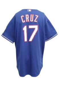 2008 Nelson Cruz Texas Rangers Game-Used Blue Alternate Jersey & Bat