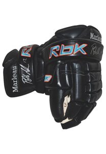 2008 Patrick Marleau San Jose Sharks Twice-Autographed Gloves Set