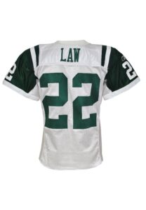 2008 Ty Law New York Jets Game-Used Road Jersey