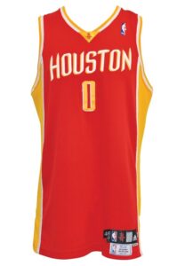 2009-10 Houston Rockets Game-Used Alternate Road Jerseys — Aaron Brooks