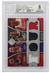 2009-10 Upper Deck SP Game-Used Edition “Fabric Foursome” Jordan, Malone, Robinson & Olajuwon #F4JOMR