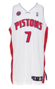 2009-2010 Ben Gordon Detroit Pistons Game-Used Home Uniform